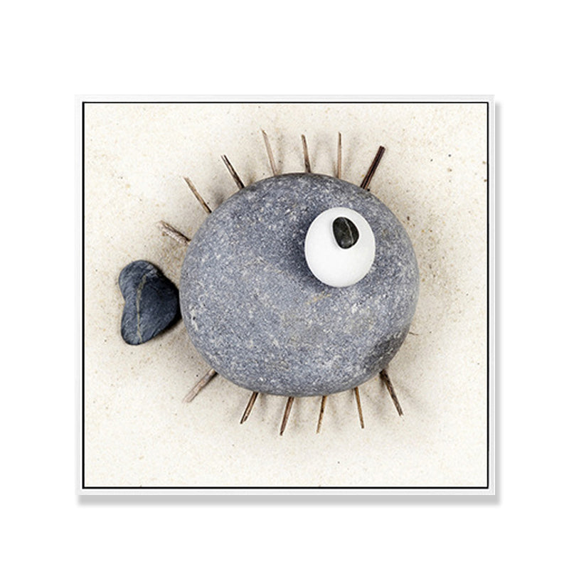 Soft Color Fish Pattern Canvas Textured Wall Print for Kids Bedroom, Multiple Sizes Clearhalo 'Art Gallery' 'Canvas Art' 'Kids' Arts' 1708350