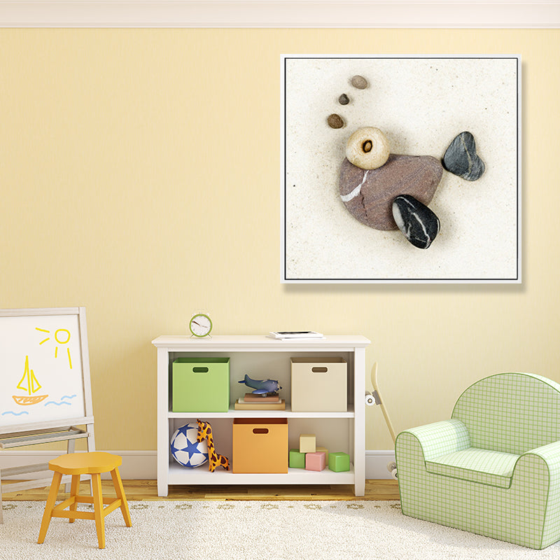 Soft Color Fish Pattern Canvas Textured Wall Print for Kids Bedroom, Multiple Sizes Clearhalo 'Art Gallery' 'Canvas Art' 'Kids' Arts' 1708352