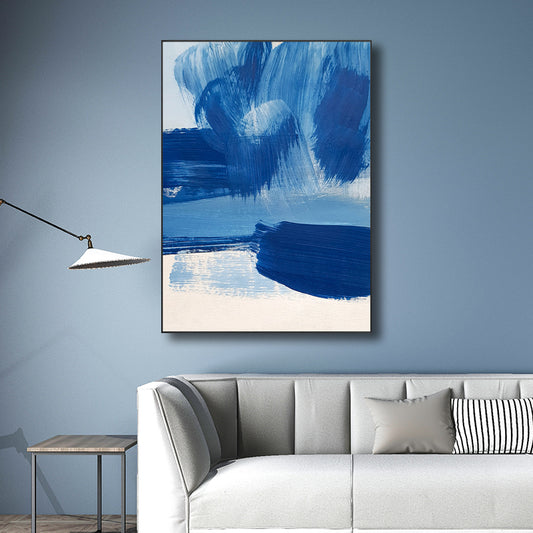 Blue Contemporary Painting Brush Stroke Wall Art Decor for Kitchen, Multiple Sizes Clearhalo 'Art Gallery' 'Canvas Art' 'Contemporary Art Gallery' 'Modern' Arts' 1708426