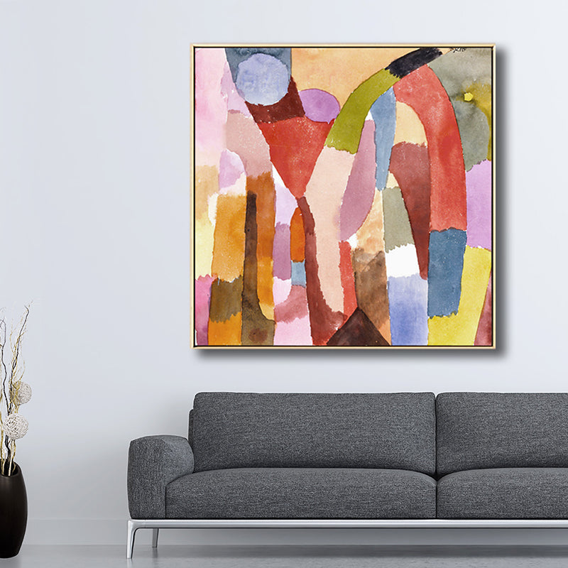 Traditional Geometric Painting Canvas Textured Pastel Color Square Wall Decor for Living Room Clearhalo 'Art Gallery' 'Canvas Art' 'Traditional' Arts' 1708514