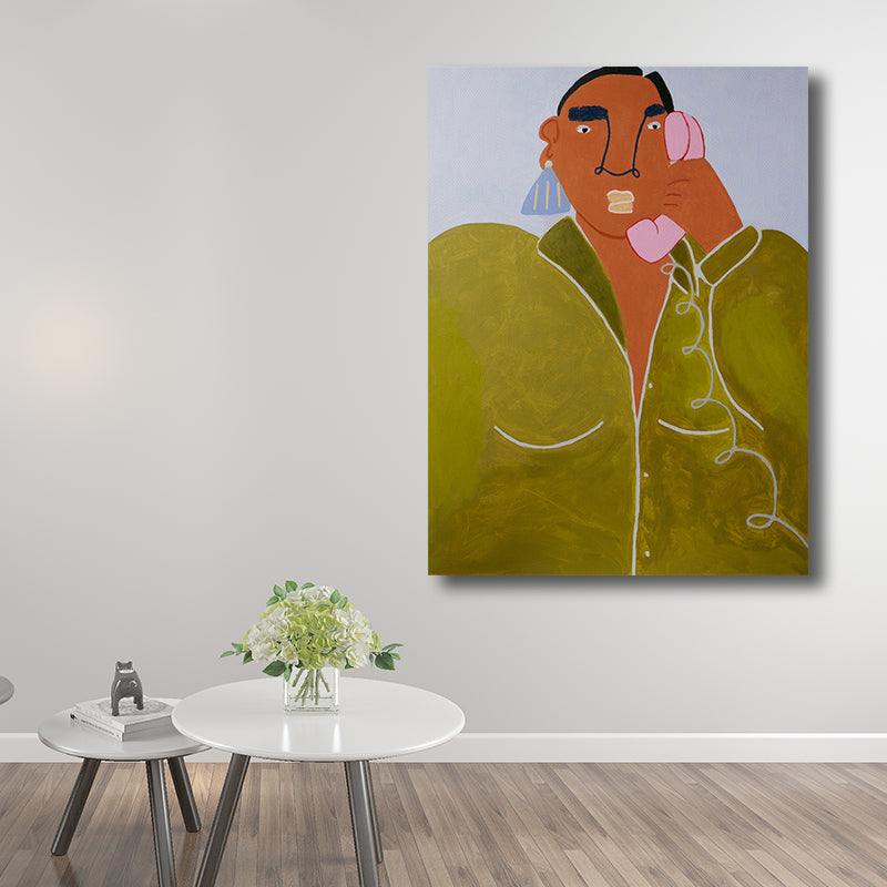 Woman Figure Canvas Print Traditional Textured Living Room Wall Decor in Dark Color Clearhalo 'Art Gallery' 'Canvas Art' 'Traditional' Arts' 1708530
