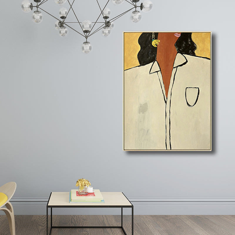 Woman Figure Canvas Print Traditional Textured Living Room Wall Decor in Dark Color Clearhalo 'Art Gallery' 'Canvas Art' 'Traditional' Arts' 1708537