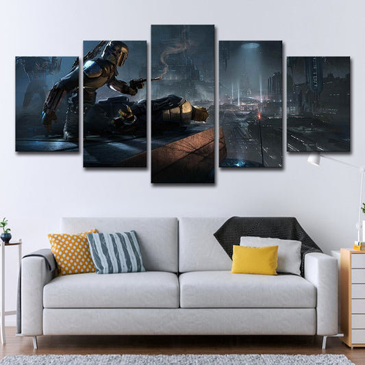 Digital Print Star Wars Canvas Wall Art for Boys Bedroom, Dark Blue, Multi-Piece Dark Blue Clearhalo 'Art Gallery' 'Canvas Art' 'Kids' Arts' 1708551