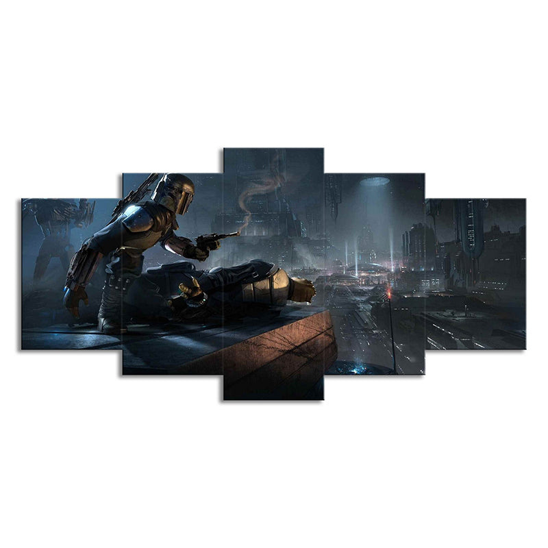 Digital Print Star Wars Canvas Wall Art for Boys Bedroom, Dark Blue, Multi-Piece Clearhalo 'Art Gallery' 'Canvas Art' 'Kids' Arts' 1708554