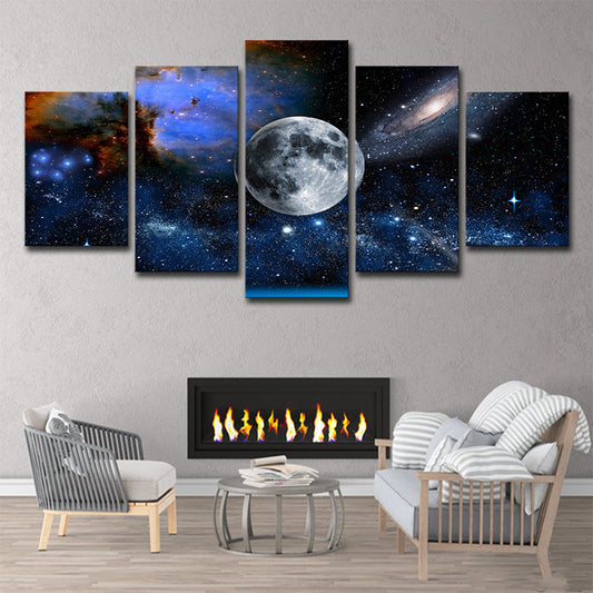 Multi-Piece Cosmos View Art Print Canvas Science Fiction Wall Decor for Teens Room Clearhalo 'Art Gallery' 'Canvas Art' 'Kids' Arts' 1708593