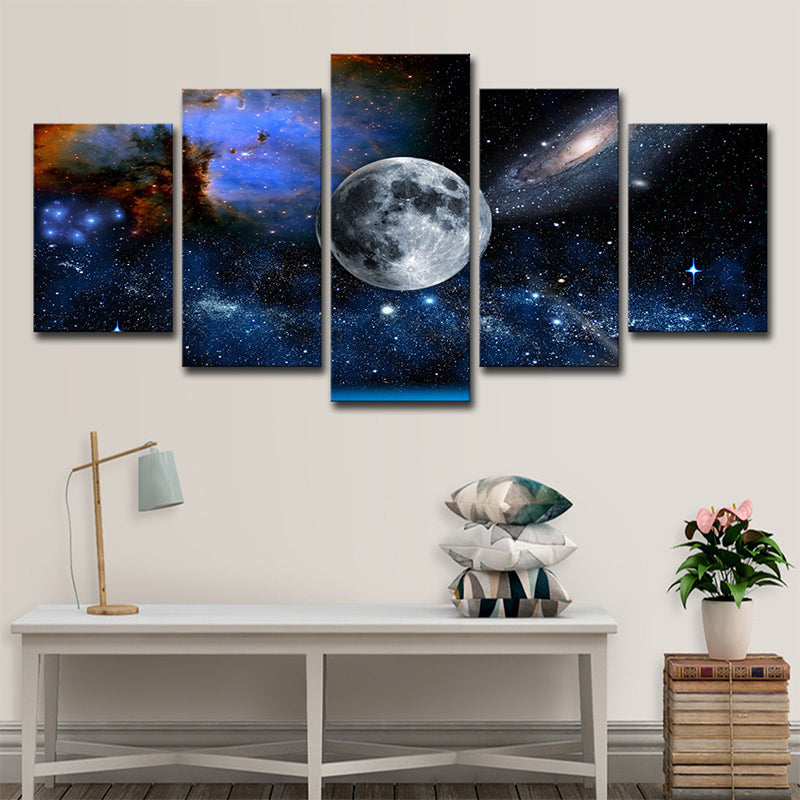 Multi-Piece Cosmos View Art Print Canvas Science Fiction Wall Decor for Teens Room Clearhalo 'Art Gallery' 'Canvas Art' 'Kids' Arts' 1708594