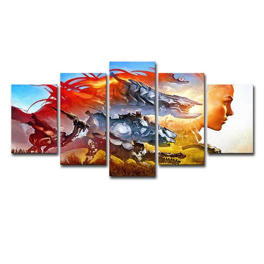 Kids Fantasy Game Character Canvas Orange Multi-Piece Wall Art Decor for Living Room Clearhalo 'Art Gallery' 'Canvas Art' 'Kids' Arts' 1708656