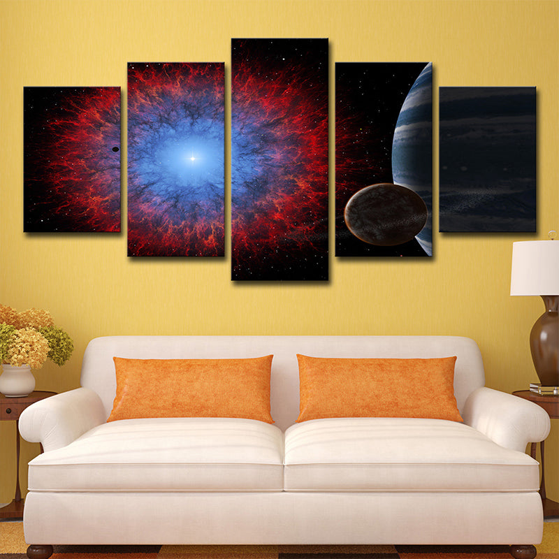 Multi-Piece Universe Planet Art Print Canvas Science Fiction Wall Decor for Home Clearhalo 'Art Gallery' 'Canvas Art' 'Kids' Arts' 1708662