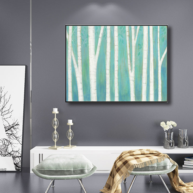 Farmhouse Forest Drawing Wall Decor Pastel Color Living Room Canvas Wall Art, Texture Clearhalo 'Art Gallery' 'Canvas Art' 'Country Art Gallery' 'French Country' 'Rustic' Arts' 1708675