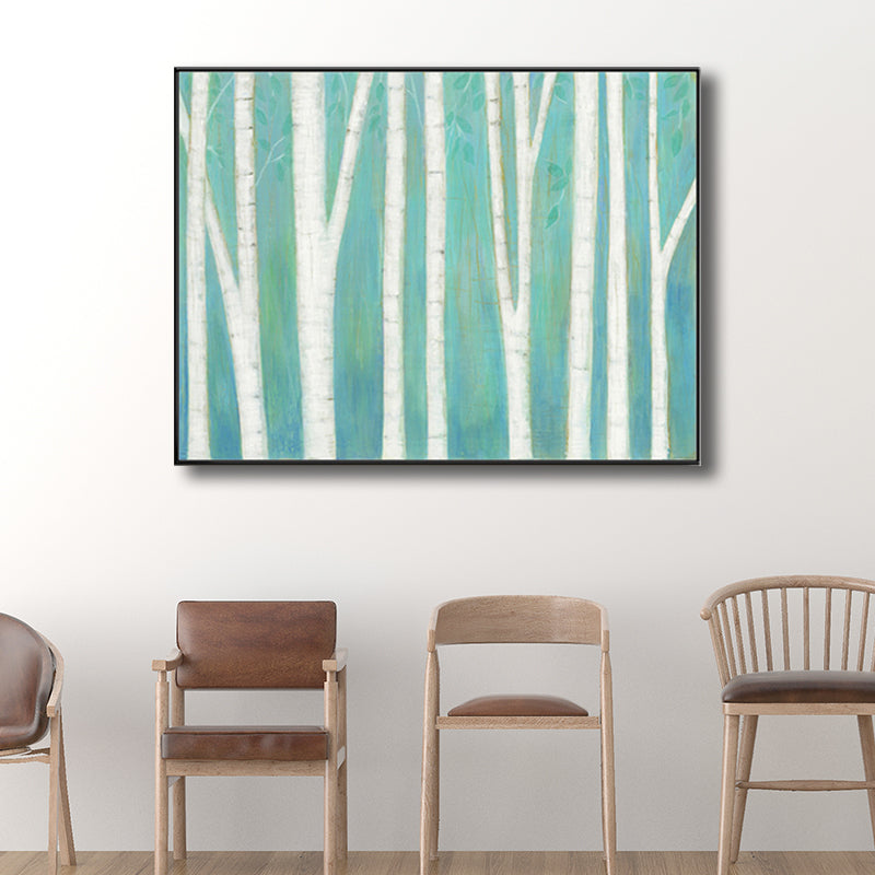 Farmhouse Forest Drawing Wall Decor Pastel Color Living Room Canvas Wall Art, Texture Clearhalo 'Art Gallery' 'Canvas Art' 'Country Art Gallery' 'French Country' 'Rustic' Arts' 1708676