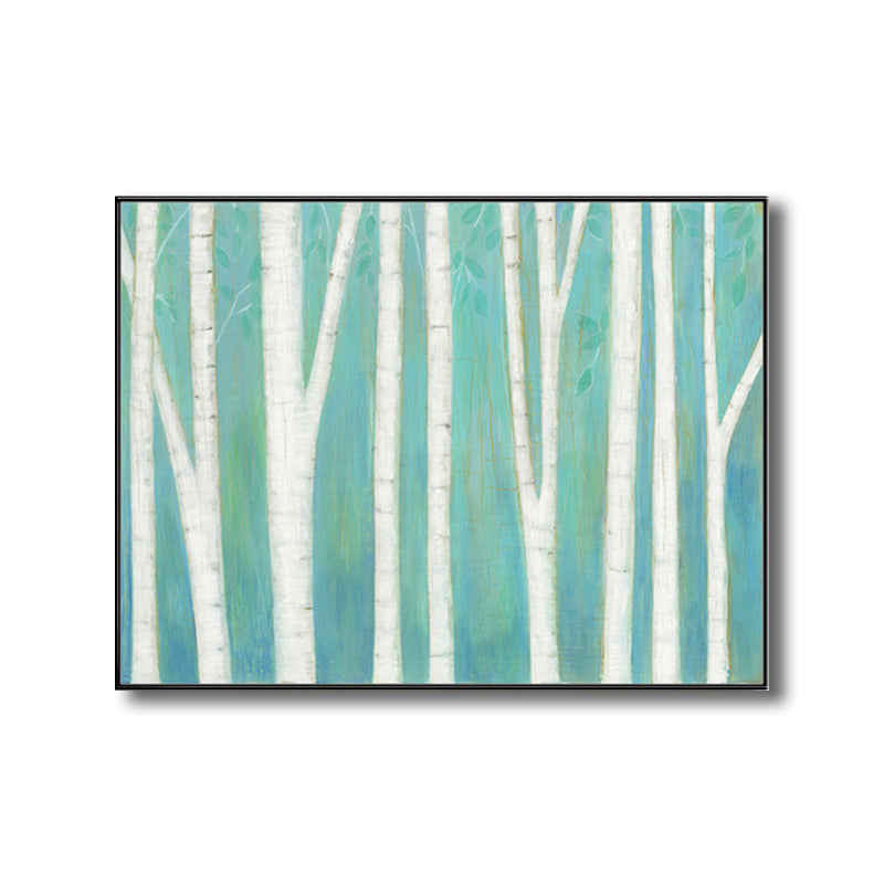 Farmhouse Forest Drawing Wall Decor Pastel Color Living Room Canvas Wall Art, Texture Clearhalo 'Art Gallery' 'Canvas Art' 'Country Art Gallery' 'French Country' 'Rustic' Arts' 1708677