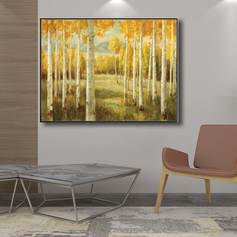 Farmhouse Forest Drawing Wall Decor Pastel Color Living Room Canvas Wall Art, Texture Clearhalo 'Art Gallery' 'Canvas Art' 'Country Art Gallery' 'French Country' 'Rustic' Arts' 1708682