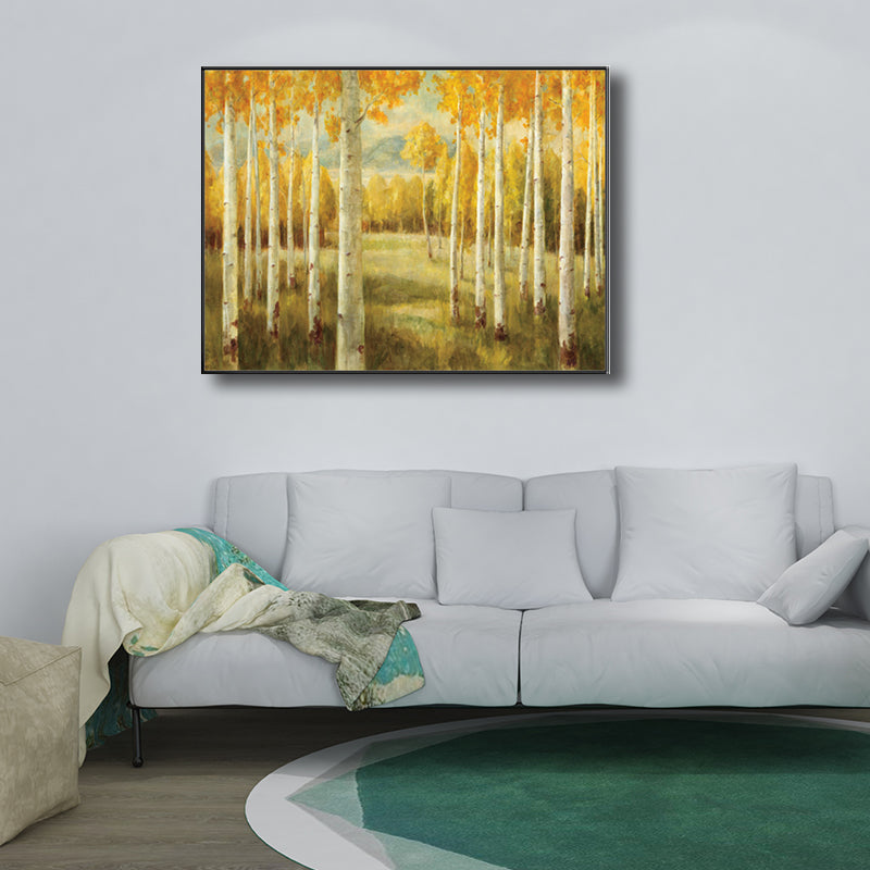 Farmhouse Forest Drawing Wall Decor Pastel Color Living Room Canvas Wall Art, Texture Clearhalo 'Art Gallery' 'Canvas Art' 'Country Art Gallery' 'French Country' 'Rustic' Arts' 1708683
