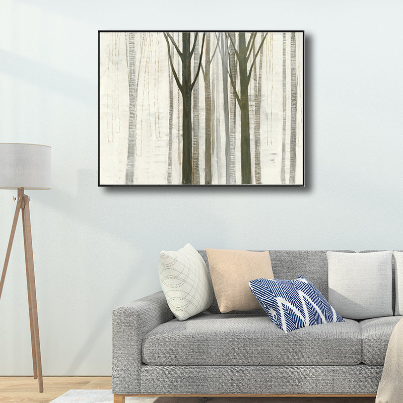 Farmhouse Forest Drawing Wall Decor Pastel Color Living Room Canvas Wall Art, Texture Clearhalo 'Art Gallery' 'Canvas Art' 'Country Art Gallery' 'French Country' 'Rustic' Arts' 1708686