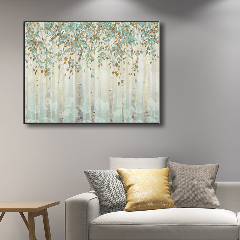 Farmhouse Forest Drawing Wall Decor Pastel Color Living Room Canvas Wall Art, Texture Clearhalo 'Art Gallery' 'Canvas Art' 'Country Art Gallery' 'French Country' 'Rustic' Arts' 1708690