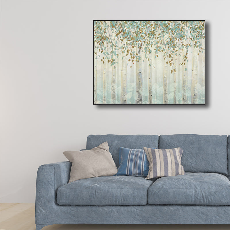 Farmhouse Forest Drawing Wall Decor Pastel Color Living Room Canvas Wall Art, Texture Clearhalo 'Art Gallery' 'Canvas Art' 'Country Art Gallery' 'French Country' 'Rustic' Arts' 1708691