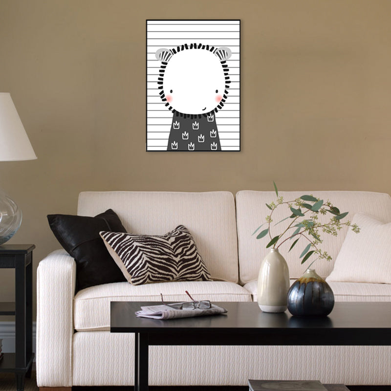 Cartoon Animals Painting Children's Art Canvas Wall Art Decor, Multiple Sizes Options White Clearhalo 'Art Gallery' 'Canvas Art' 'Kids' Arts' 1708713