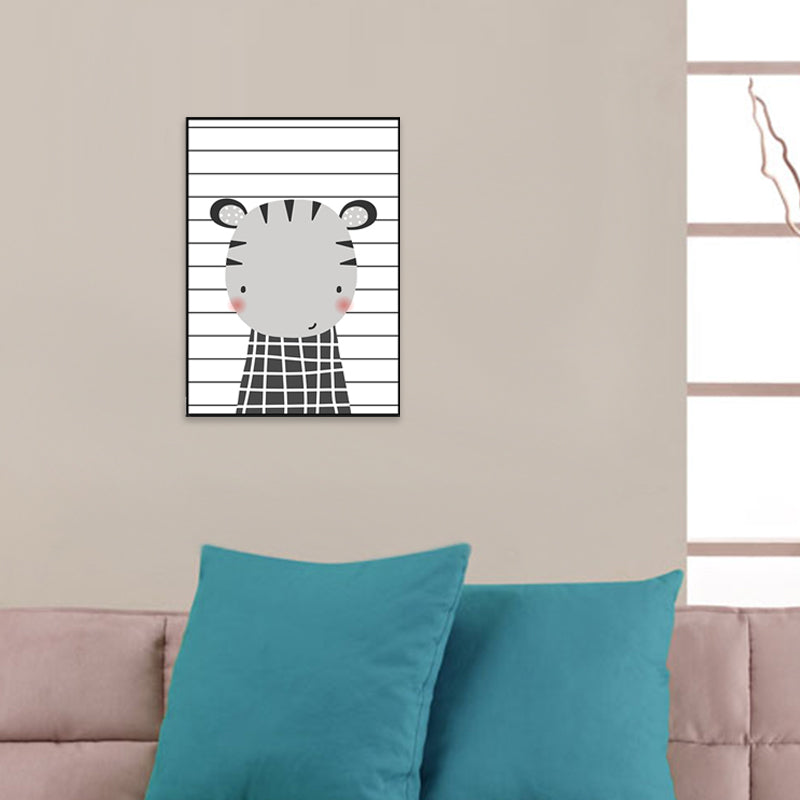 Cartoon Animals Painting Children's Art Canvas Wall Art Decor, Multiple Sizes Options Clearhalo 'Art Gallery' 'Canvas Art' 'Kids' Arts' 1708722