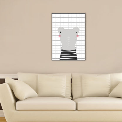 Cartoon Animals Painting Children's Art Canvas Wall Art Decor, Multiple Sizes Options Light Gray Clearhalo 'Art Gallery' 'Canvas Art' 'Kids' Arts' 1708724