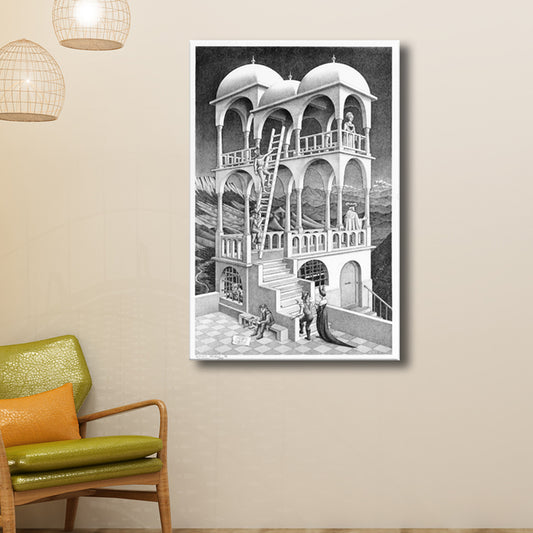 3D Effect Pencil Watchtower Art Print Grey Canvas Made Wall Decoration, Textured Grey Clearhalo 'Art Gallery' 'Canvas Art' 'Contemporary Art Gallery' 'Modern' Arts' 1708741