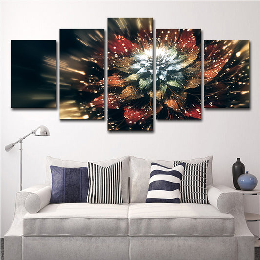 Blooming Flower Wall Art Decor Contemporary Beautiful Plant Canvas Print in Brown Brown Clearhalo 'Art Gallery' 'Canvas Art' 'Contemporary Art Gallery' 'Modern' Arts' 1708754