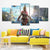Assassins Creed Woman Art Print Sci-Fi Cool Game Scene Canvas in Blue for Living Room Blue Clearhalo 'Art Gallery' 'Canvas Art' 'Kids' Arts' 1708768