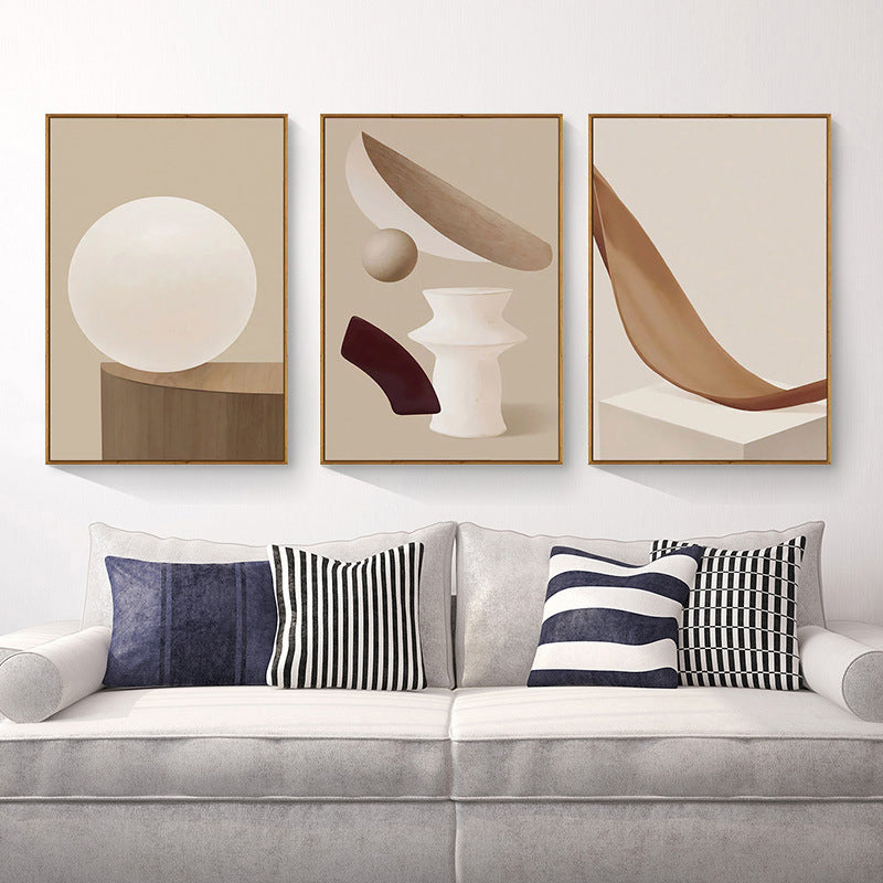 Canvas getextureerde schilderij Noordse stijl abstract patroon wanddecoratie, meerdere maten