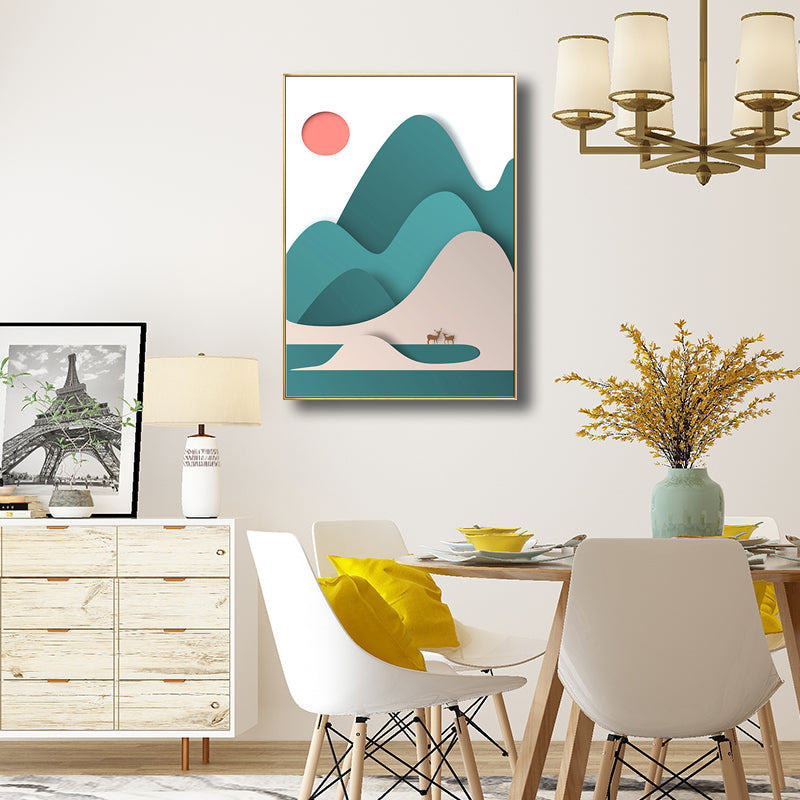 Nordic Nature Landscape Art Print Canvas Textured Light Color Wall Decor for Home Green Clearhalo 'Arts' 'Canvas Art' 1708823