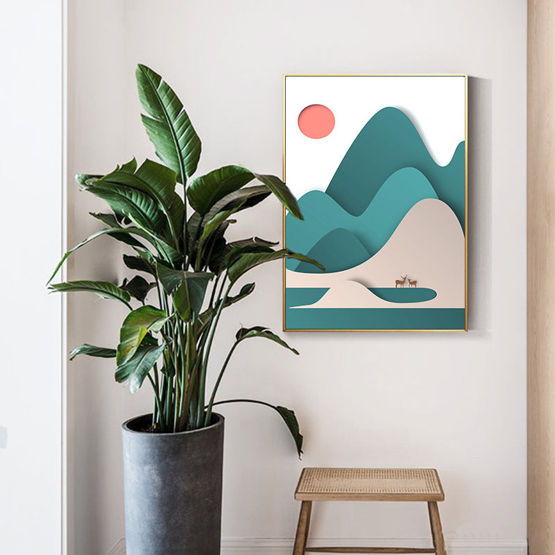 Nordic Nature Landscape Art Print Canvas Textured Light Color Wall Decor for Home Clearhalo 'Arts' 'Canvas Art' 1708824