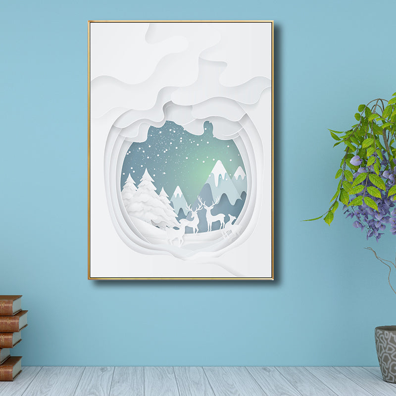 Noordse natuur landschap kunst print canvas textuur licht kleur muur decor voor huis