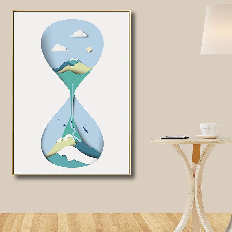 Nordic Nature Landscape Art Print Canvas Textured Light Color Wall Decor for Home Blue Clearhalo 'Arts' 'Canvas Art' 1708834