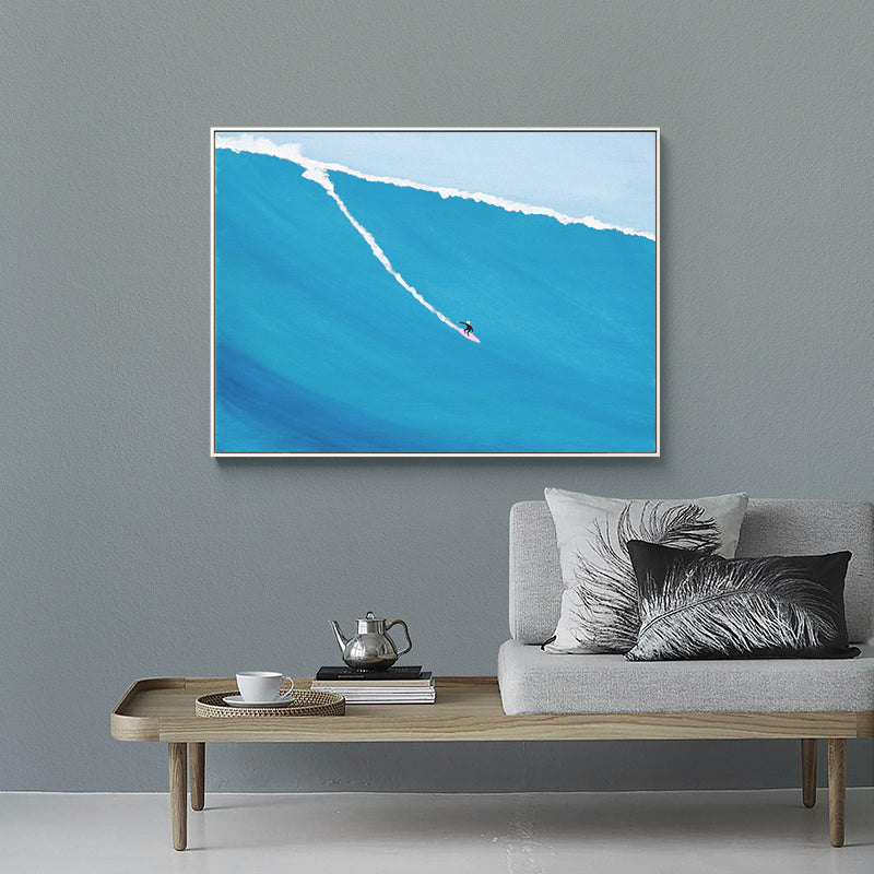 Canvas Textured Painting Tropical Sea Sport Wall Art Decor in Soft Color for Dining Room Blue Clearhalo 'Art Gallery' 'Canvas Art' 'Coastal Art Gallery' 'Tropical' Arts' 1708845