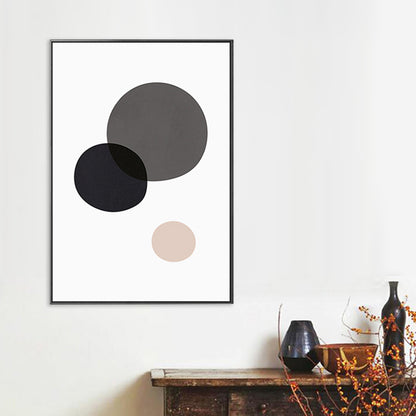 Scandinavian Style Cambered Pattern Art Light Color Textured Wall Decor for Playroom Black Clearhalo 'Arts' 'Canvas Art' 1708895