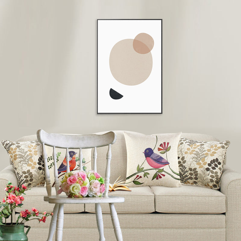 Scandinavian Style Cambered Pattern Art Light Color Textured Wall Decor for Playroom Clearhalo 'Arts' 'Canvas Art' 1708904