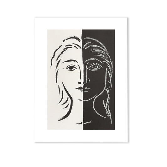 Woman Head Pencil Sketch Canvas Simplicity Textured Wall Art Print in Black and White Clearhalo 'Art Gallery' 'Canvas Art' 'Contemporary Art Gallery' 'Contemporary Art' 'Minimalism' 'Minimalist Art Gallery' 'Scandinavian' Arts' 1708909
