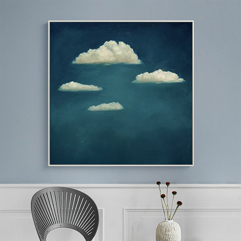 Cartoon Cloud Art Print Blue Wall Decor for Living Room, Multiple Sizes Available Blue Design 2 Clearhalo 'Art Gallery' 'Canvas Art' 'Kids' Arts' 1708963