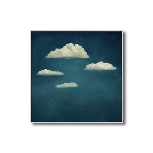 Cartoon Cloud Art Print Blue Wall Decor for Living Room, Multiple Sizes Available Clearhalo 'Art Gallery' 'Canvas Art' 'Kids' Arts' 1708965