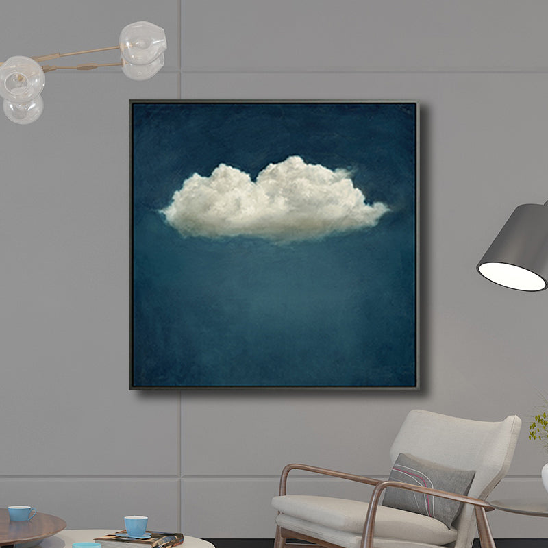 Cartoon Cloud Art Print Blue Wall Decor for Living Room, Multiple Sizes Available Clearhalo 'Art Gallery' 'Canvas Art' 'Kids' Arts' 1708970