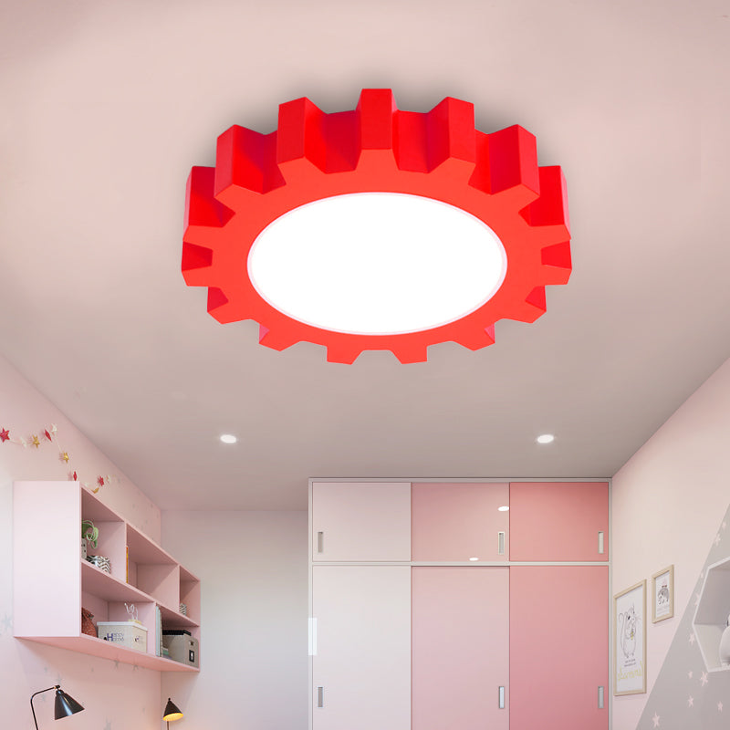 Metal Gear Ceiling Mount Light Cartoon LED Ceiling Light for Kindergarten Red Clearhalo 'Ceiling Lights' 'Close To Ceiling Lights' 'Close to ceiling' 'Flush mount' Lighting' 170898