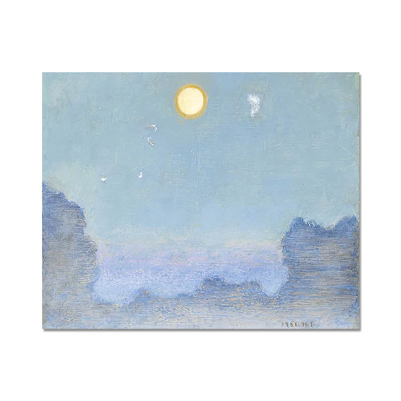 Wild Animal Wall Art Cartoon Textured Square Canvas Print in Blue for Living Room Clearhalo 'Art Gallery' 'Canvas Art' 'Kids' Arts' 1708997