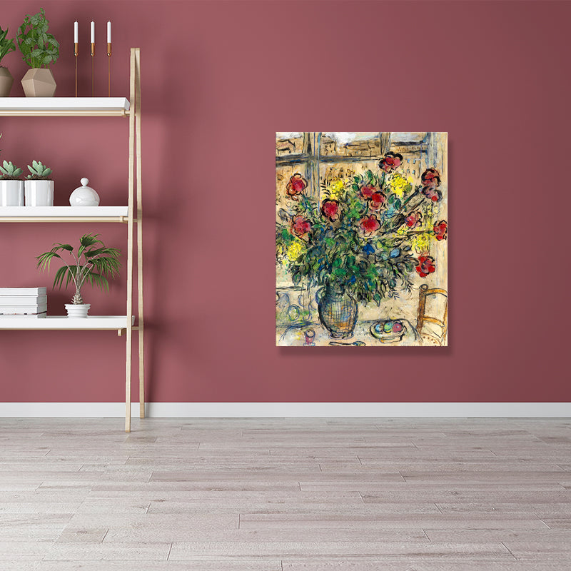 Yellow Paintings Flower Wrapped Canvas Countryside Textured Wall Art for Living Room Yellow Clearhalo 'Art Gallery' 'Canvas Art' 'Traditional' Arts' 1709005
