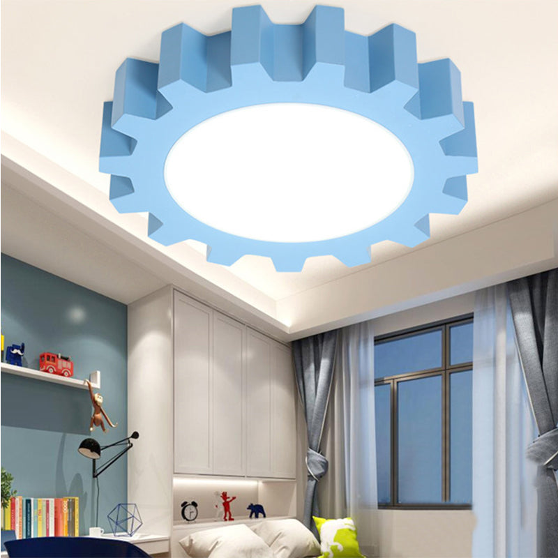 Metal Gear Ceiling Mount Light Cartoon LED Ceiling Light for Kindergarten Blue Clearhalo 'Ceiling Lights' 'Close To Ceiling Lights' 'Close to ceiling' 'Flush mount' Lighting' 170904