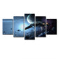 Space War Battleship Canvas Art Science Fiction Multi-Piece Wall Decor in Dark Blue Clearhalo 'Art Gallery' 'Canvas Art' 'Kids' Arts' 1709094