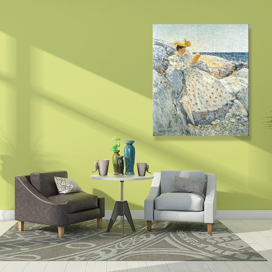 Textured European Lady Wall Decor Rustic Canvas Painting in Pastel Color for Living Room Clearhalo 'Arts' 'Canvas Art' 1709186