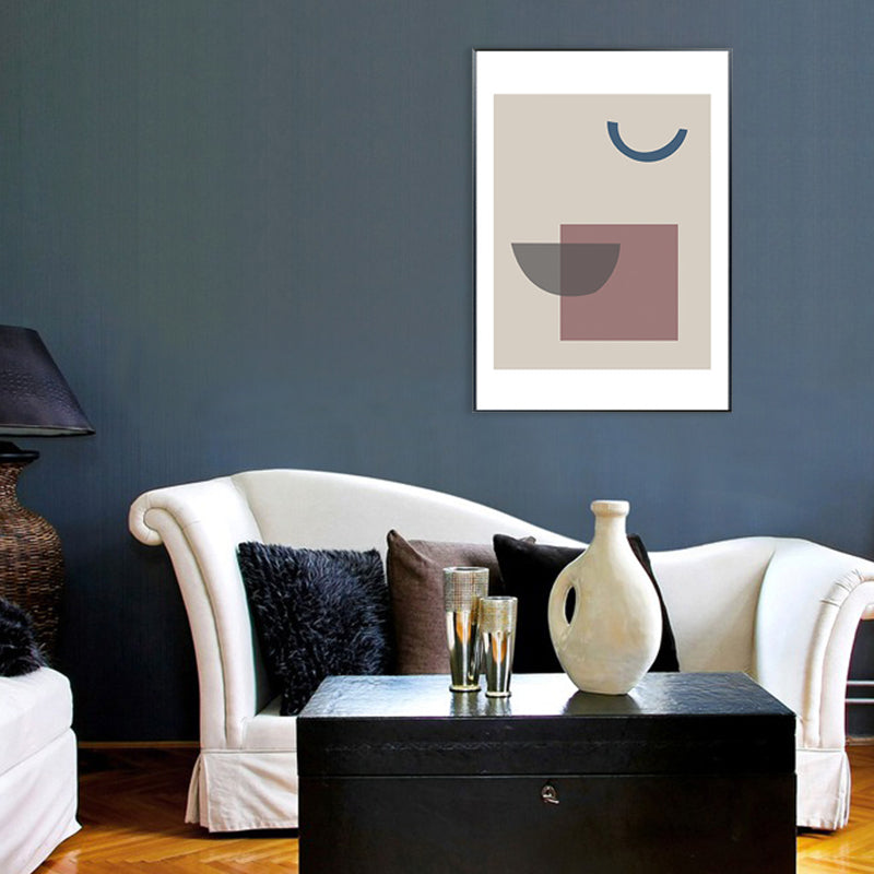 Nordic Geometric Pattern Painting Pastel Color Kitchen Backsplash Wall Art Print Clearhalo 'Arts' 'Canvas Art' 1709224