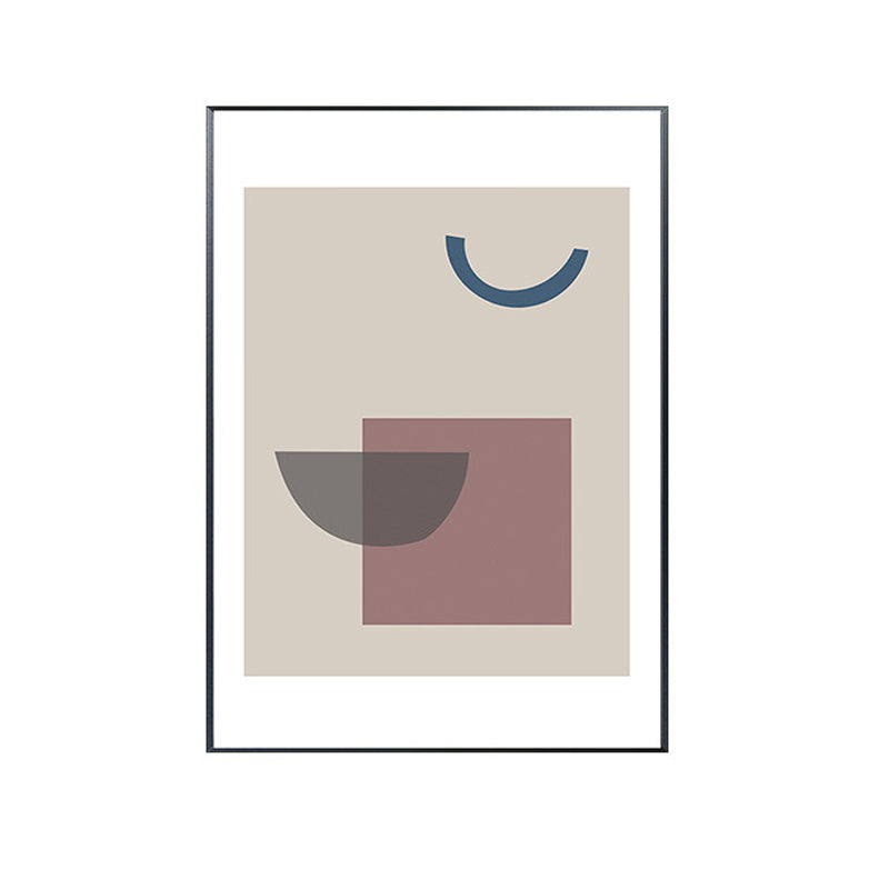 Nordic Geometric Pattern Painting Pastel Color Kitchen Backsplash Wall Art Print Clearhalo 'Arts' 'Canvas Art' 1709225