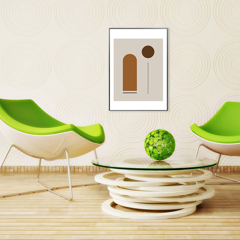 Nordic Geometric Pattern Painting Pastel Color Kitchen Backsplash Wall Art Print Yellow Clearhalo 'Arts' 'Canvas Art' 1709229