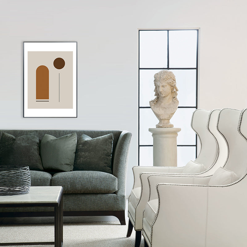 Nordic Geometric Pattern Painting Pastel Color Kitchen Backsplash Wall Art Print Clearhalo 'Arts' 'Canvas Art' 1709230