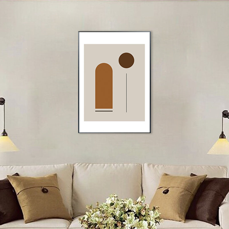 Nordic Geometric Pattern Painting Pastel Color Kitchen Backsplash Wall Art Print Clearhalo 'Arts' 'Canvas Art' 1709231