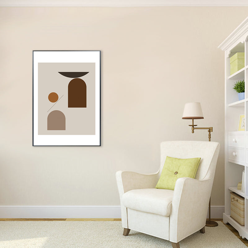 Nordic Geometric Pattern Painting Pastel Color Kitchen Backsplash Wall Art Print Clearhalo 'Arts' 'Canvas Art' 1709234